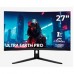 MONITOR GAMER BALAM RUSH ULTRA EARTH PRO MGP27C / 27 PUL / CURVO / 240 HZ / FULL HD / 1 MS / JOYSTICK DE NAVEGACION / DP, HDMI, AUDIO OUT, DC / VESA / 3 AÑOS DE GARANTIA / NEGRO / BR-938631, - Garantía: 1 AÑO -