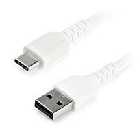 CABLE DE CARGA USB-A A USB-C DE 2M - CABLE DE CARGA RáPIDA Y SINCRONIZACIóN USB 2.0 DE SERVICIO PESADO - CABLE DE DATOS USB 2.0- RESISTENTE CON FIBRA DE ARAMIDA - M/M - 3A - BLANCO, - Garantía: 5 AÑOS -