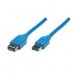 CABLE USB,MANHATTAN,322447, V3.2 EXT. TIPO A  3.0M AZUL, 5 G, - Garantía: 1 AÑO -