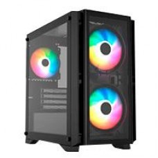 GABINETE GAMER BALAM RUSH / MINI TORRE / CARBONO CRYSTAL 4000C / MICRO-ATX, MINI-ATX / 3 VENTILADORES ARGB / PANEL IZQ CRISTAL + FRENTE CRISTAL / NEGRO / BR-938877, - Garantía: 3 AÑOS -