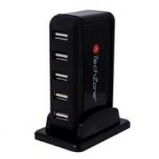 HUB TECHZONE TZ17HUB01 7 PUERTOS USB 2.0, - Garantía: 1 AÑO -