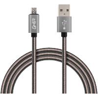 CABLE MICRO USB FORRO METALICO GHIA 1.0 MTS USB 2.1 CARGADOR Y TRANSFERENCIA DE DATOS GRIS, - Garantía: 1 AÑO -