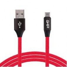 CABLE MICRO USB GHIA 1.0 MTS USB 2.1 CARGADOR Y TRANSFERENCIA DE DATOS ROJO/NEGRO, - Garantía: 1 AÑO -